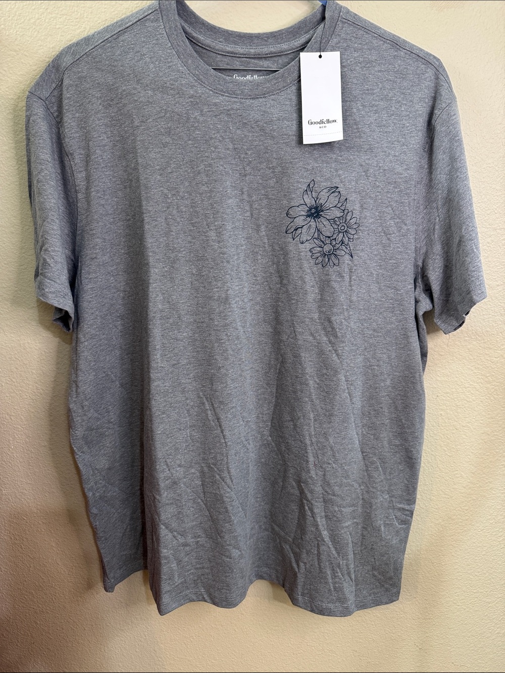 Goodfellow & Co Men's Heather Gray Floral Chest Tee